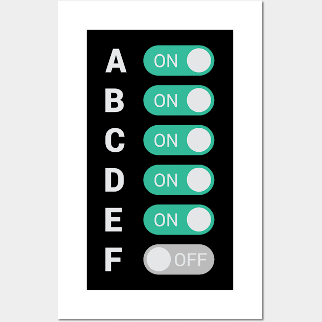 F Off Shirt A B C D E On Middle Finger Wall Art by sheepmerch